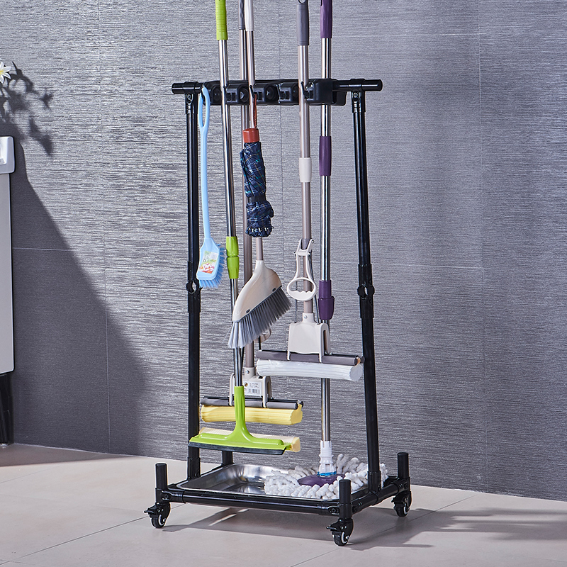 落地式拖把架可移动放扫把墩布置物架子收纳沥水整理清洁工具挂架