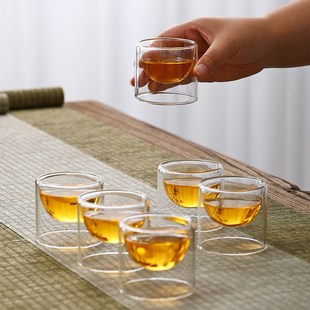 元 家用 宇宙玻璃小茶杯功夫茶茶具家用透明套装 品茗杯喝茶杯子日式