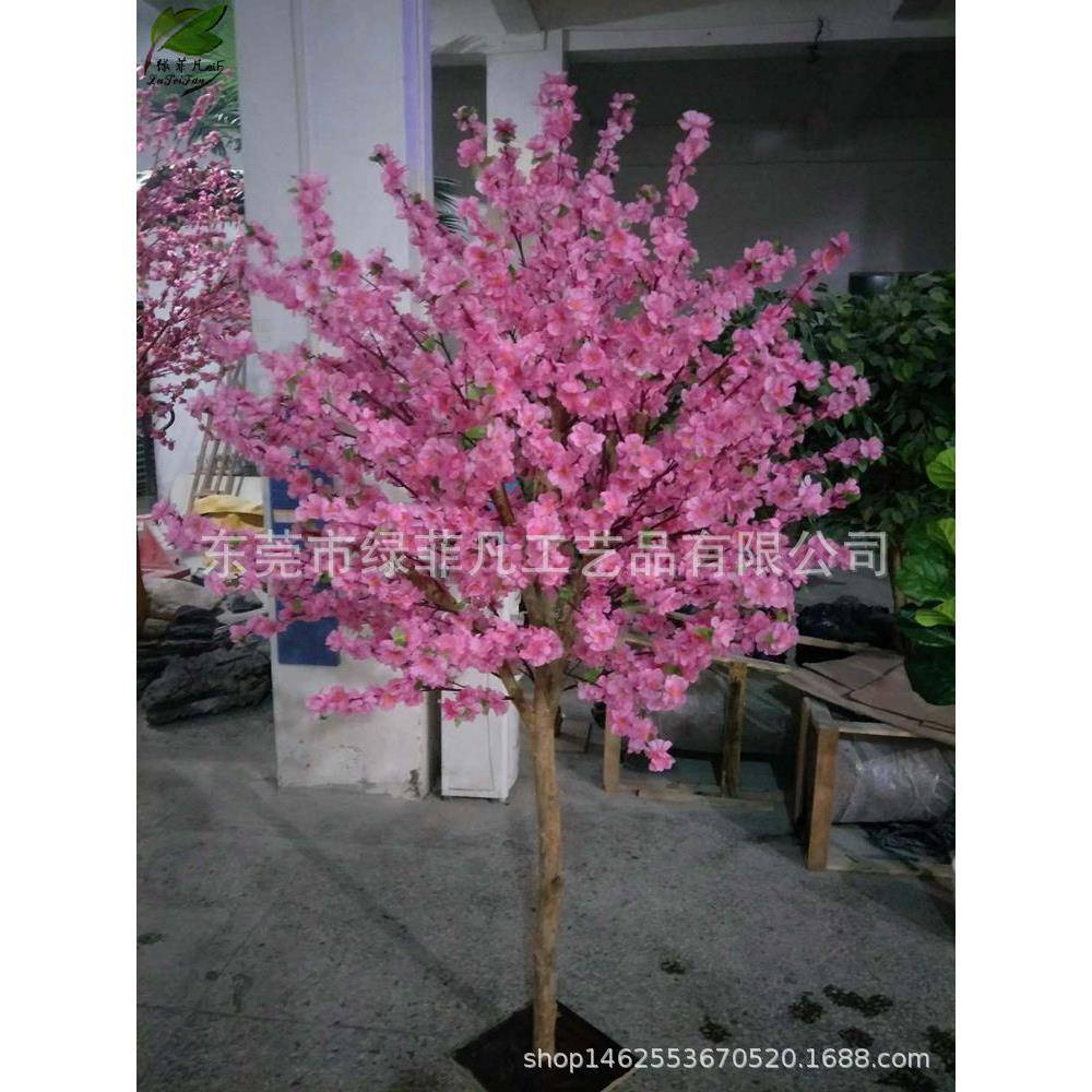 供应防真小桃花树节庆婚庆摄影道具橱窗花树树防真花枝