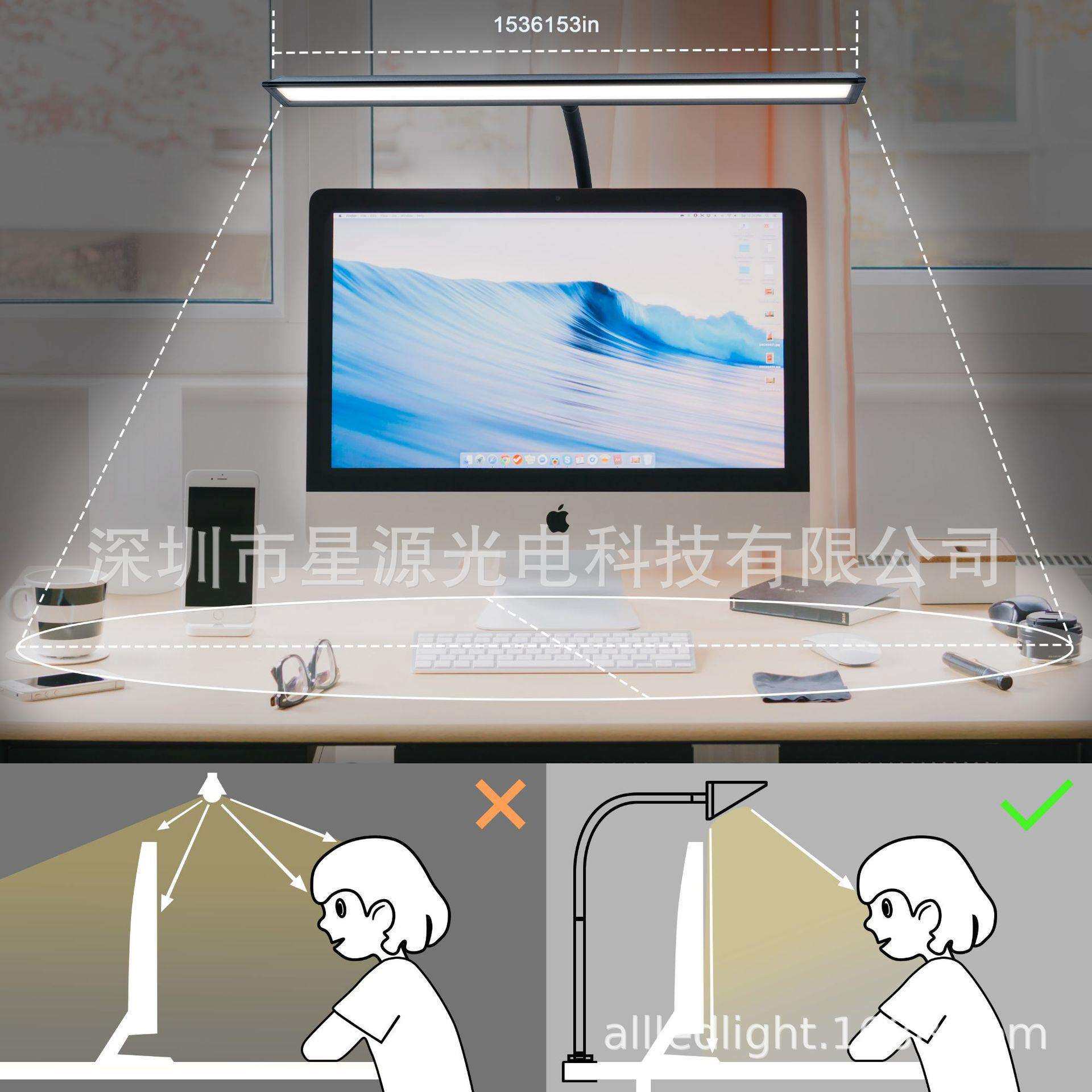 USBLED台灯学生专用护眼宿舍学习阅读灯鹅颈管桌面夹子折叠台灯