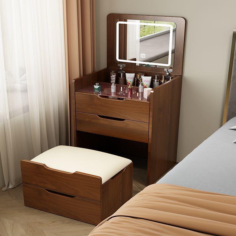 梳妆台床头柜一体卧室翻盖化妆台小户型迷你多功能轻奢床边化妆桌