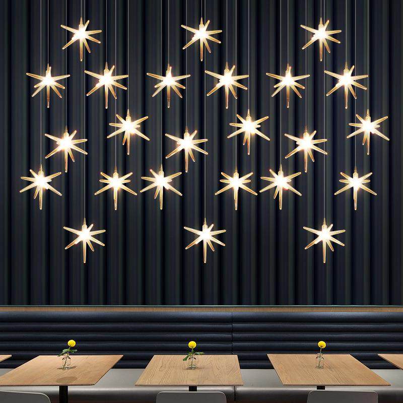 楼梯吊灯现代简约网红灯饰复式楼长吊灯创意别墅客厅艺术星星灯具,鲜花速递/花卉仿真/绿植园艺,割草机/草坪机,淘宝优惠券,粉丝福利购,淘宝优惠卷