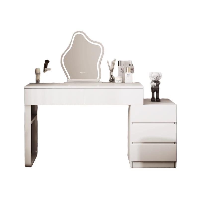 化妆台斗柜一体收纳柜现代简约书桌网红化妆桌卧室梳妆台奶油风