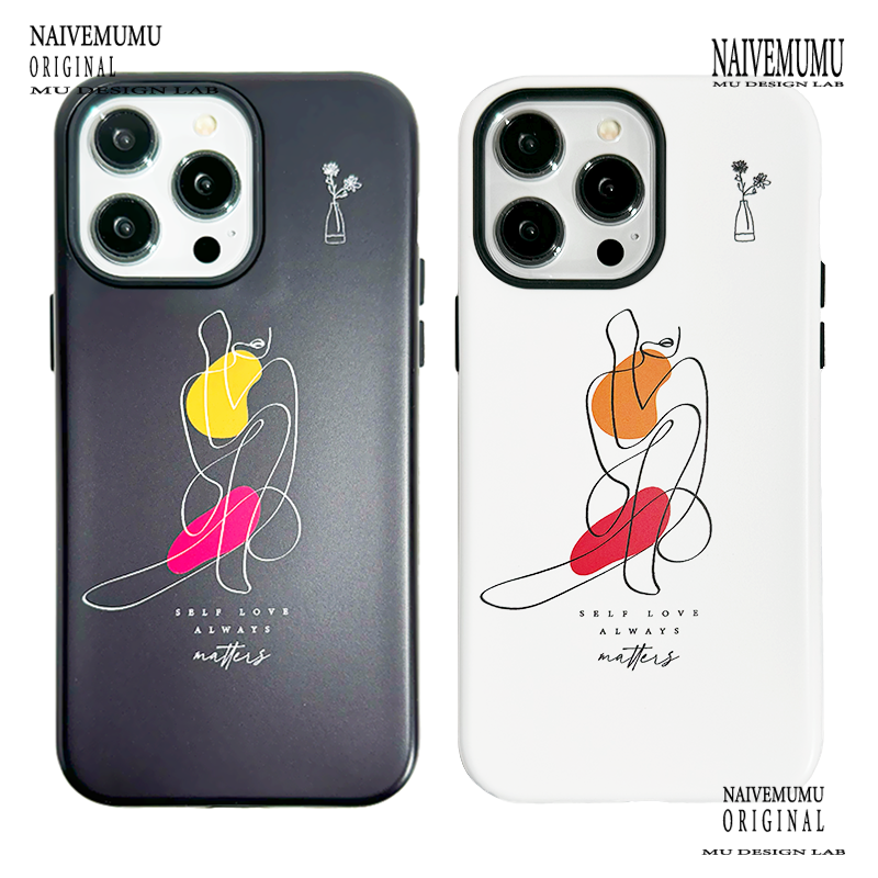 原创小众韩国进口适用苹果16promax手机壳iphone15不会撞新款全包防摔14艺术冷淡风日韩系潮牌二合一人像线条