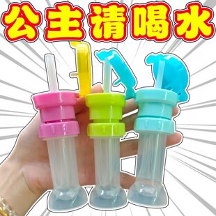 露思同款吸管盖瓶口转换盖矿泉水瓶盖口红带妆宝宝喝水吸管盖卡通
