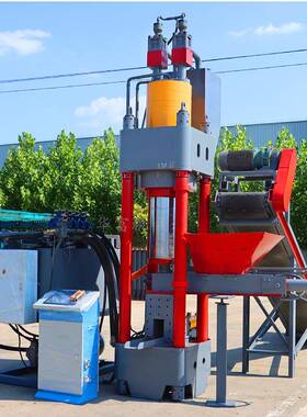 630吨高密度金属屑压饼机 铁屑钢渣金属屑饼机视频