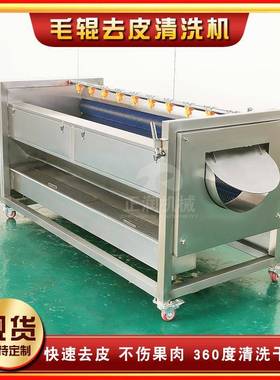 现货甜薯毛刷脱皮机 全自动果蔬清洗设备 地瓜粉厂红薯去皮清洗机