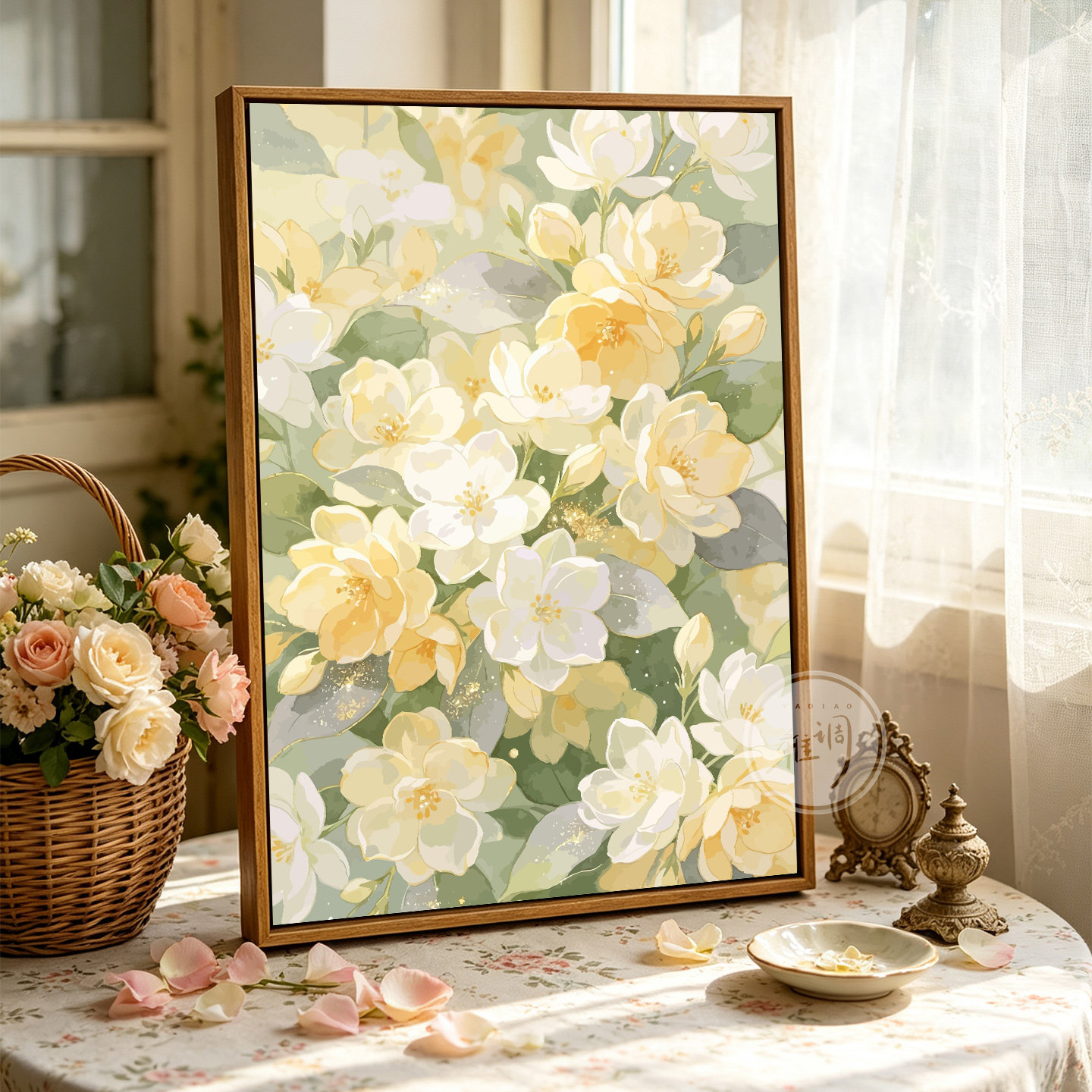 雅调花卉diy数字油画材料包