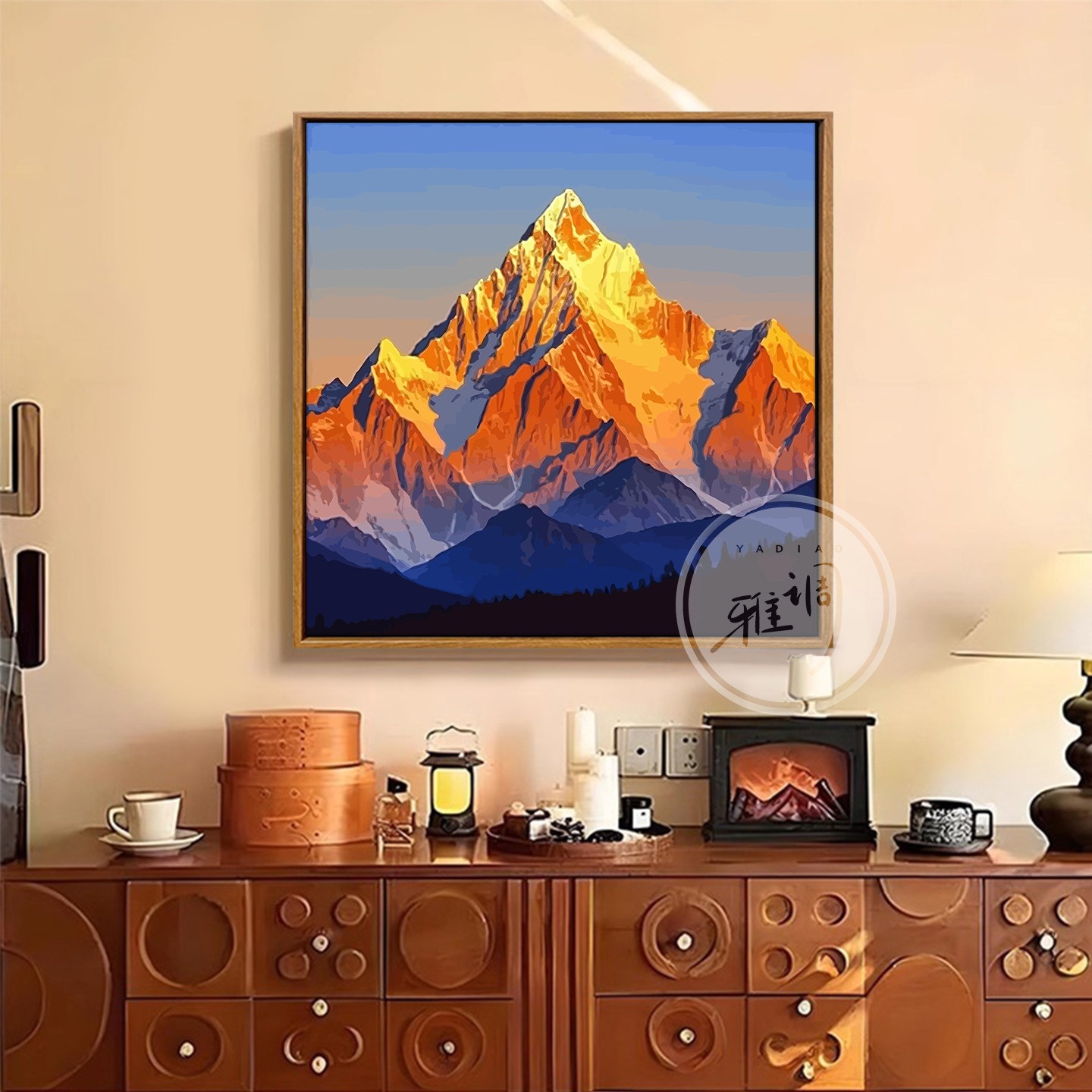 日照金山DIY数字油画晚霞风景高级感温馨治愈成人手工绘装饰挂画,家居饰品,DIY/数字油画,淘宝优惠券,粉丝福利购,淘宝优惠卷