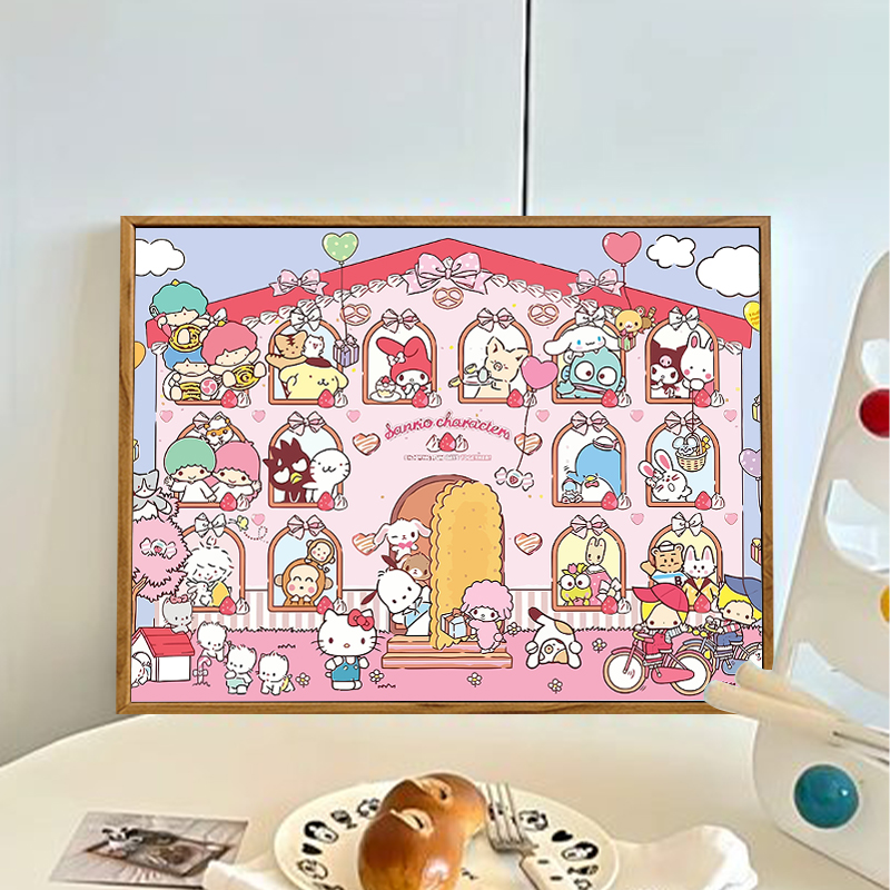 雅調kt貓卡通治愈diy數字油畫