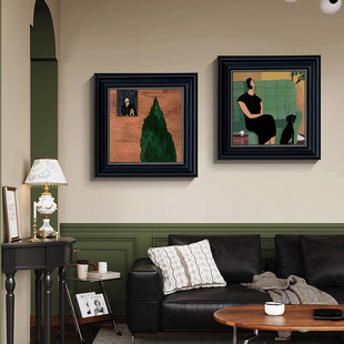 中古风客厅DIY数字油画小众艺术复古手工填涂色丙烯装饰画