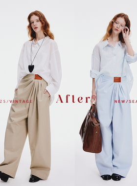 After22休闲阔腿裤女春秋百搭设计感