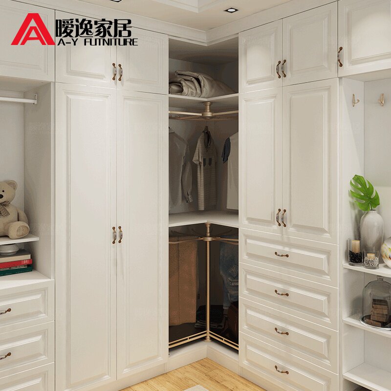 暧逸卧室转角衣柜大容量衣橱整体衣帽间定制储物欧式两门三门衣柜