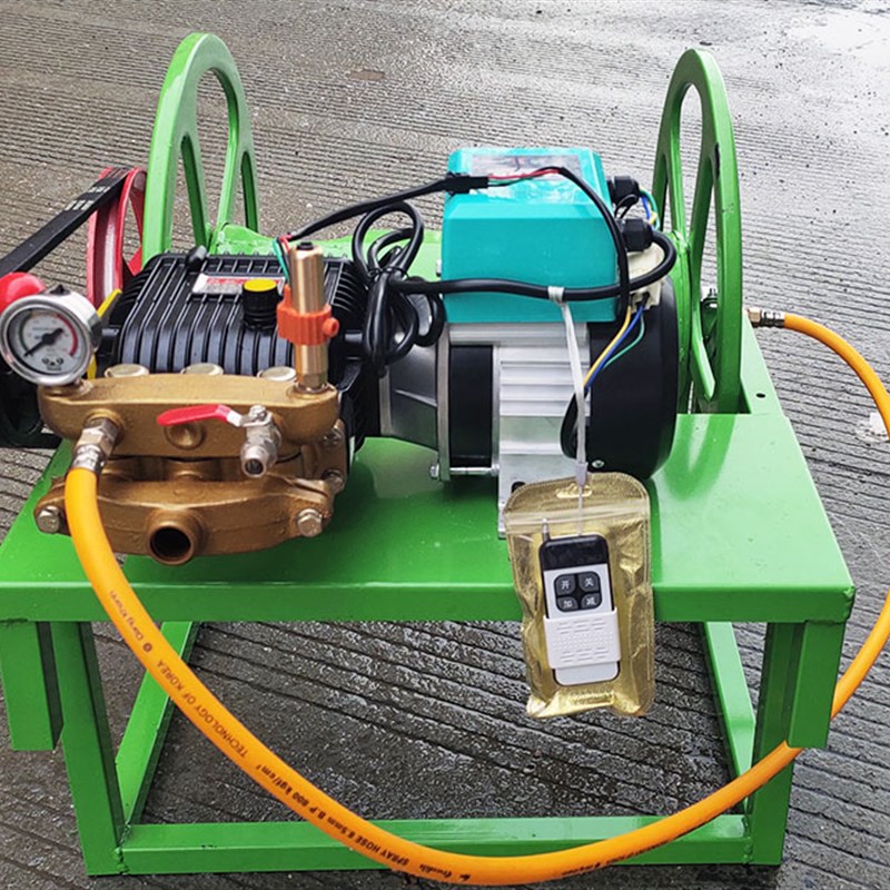 48V直流26型柱塞泵电动三轮车喷雾机 60伏遥控自动排管收管打药器