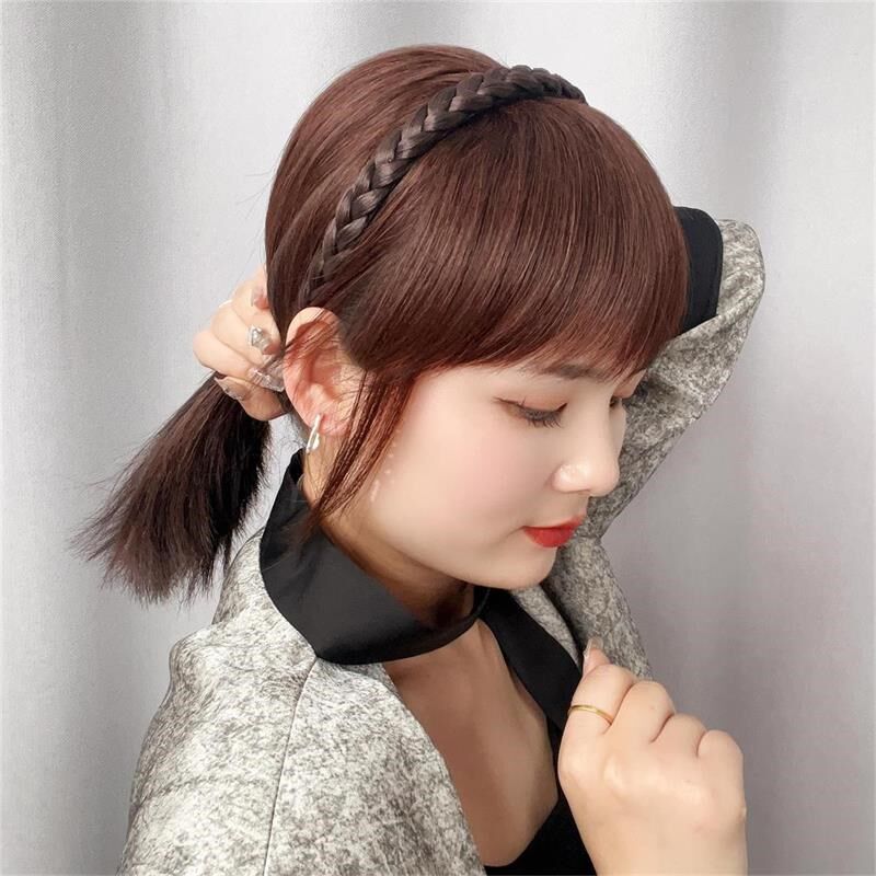 辫子发箍刘海一体真发前额头帘鬓角遮白发碎齐刘海头顶假发补发片,美发护发/假发,刘海片,淘宝优惠券,粉丝福利购,淘宝优惠卷