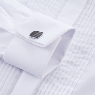 新郎燕子领结白色衬衣礼服衬衫男长袖晚宴会司仪衬衫演出主持衬衫