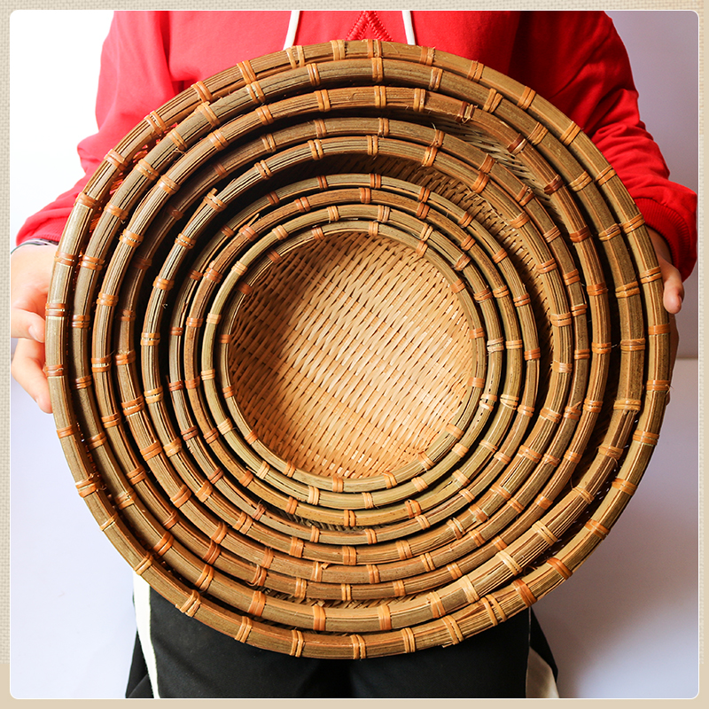 竹编制品竹簸箕编织筐农家收纳筐家用水果篮沥水竹篮馒头筐筲箕