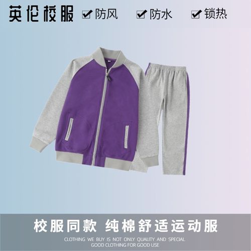 【校徽校服】南京市江北新区高新实验小学紫色三牌楼小学衬衫短袖