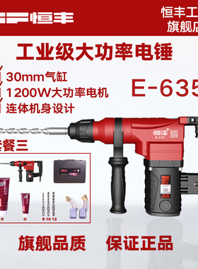 恒丰E635/S单用功能大功率电锤冲击钻植筋专用工业级五金电动工具