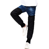 骑车骑行电动车摩托车护腿 保暖老寒腿防风 羽绒护膝长款 加厚加绒