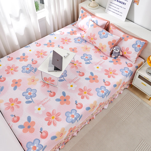 定制全棉榻榻米床盖2023新款高端纯棉炕盖三件套网红床单四季通用