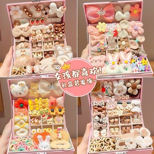 儿童高端发饰礼盒套装 女童发夹头绳头饰小女孩生日礼物公主首饰盒