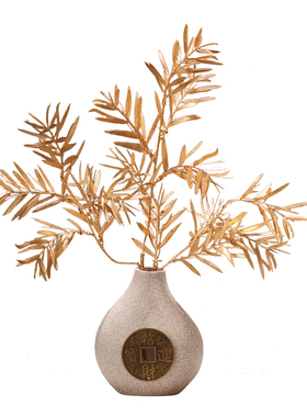 新中式招财进宝花瓶摆件高端风格电视柜禅意创意小茶几家居装饰品