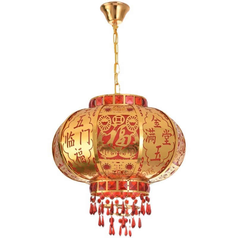 灯笼2022新款吊灯阳台大门中国风过新年室内外添丁旋转走马吊灯