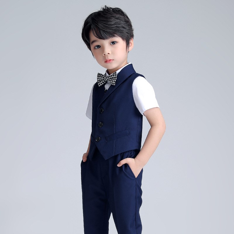 儿童西装套装男童礼服花童小西服钢琴演出服男孩主持人表演服装潮