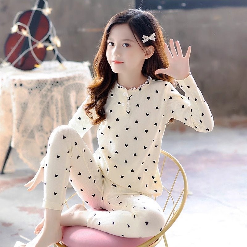 女童秋衣秋裤套装秋冬季新款德绒保暖中大童家居服内搭儿童睡衣女