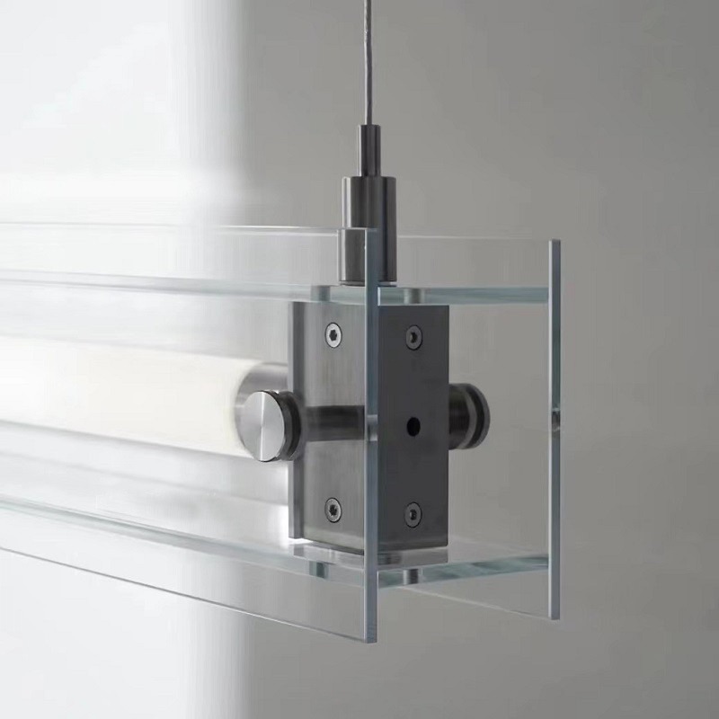 工作室艺术设计师灯具极简餐厅吧台长条玻璃吊灯轻奢创意酒店前台