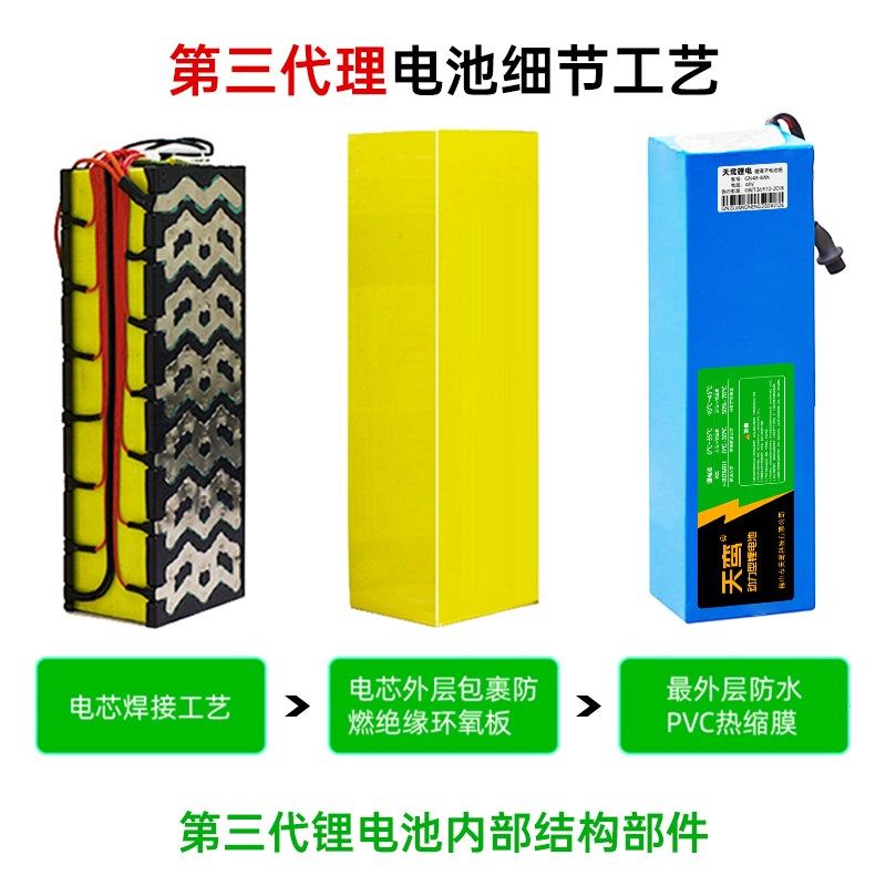 全新锂电池36V48V代驾车外卖电动车折叠滑板车希洛普新能源锂电池