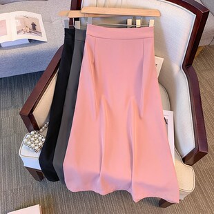 半身裙女2024新款夏季A字长裙大码女装200斤胖mm梨形身材高腰裙子