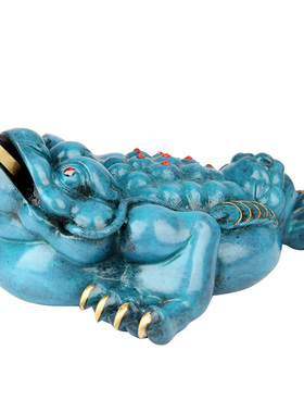 朴器 彩绘铜三脚金蟾摆件 铜金蟾摆件