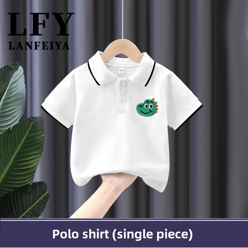 采购产品夏季套装2024新风格男孩和儿童翻领Polo衫短袖t恤女婴衣