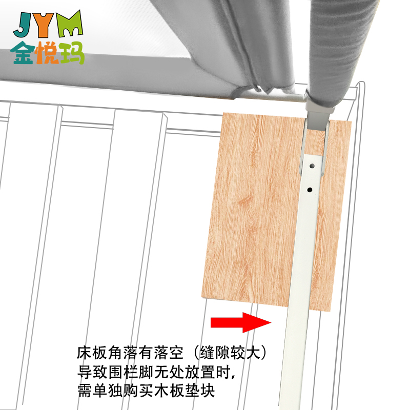 金悦玛 床围栏配件木板垫块 适用于缝隙较大的床板床型