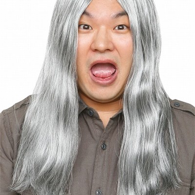 中分长直发男女 银白色假发 万圣节cos假发搞笑演出发套 舞台演出