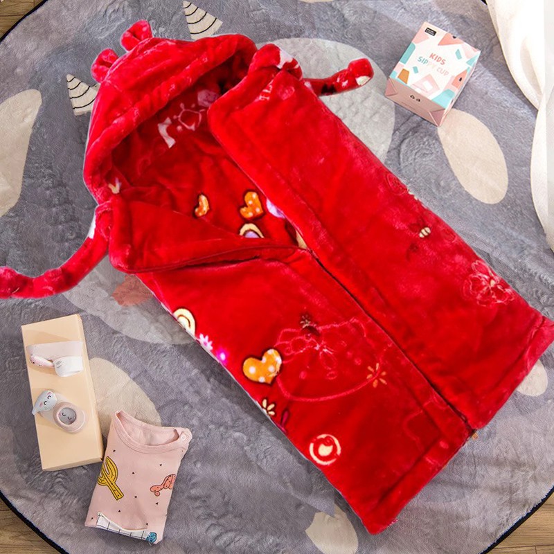 新生儿包被抱毯婴儿睡袋宝宝双向拉链防踢被宝宝披风斗篷秋冬加厚