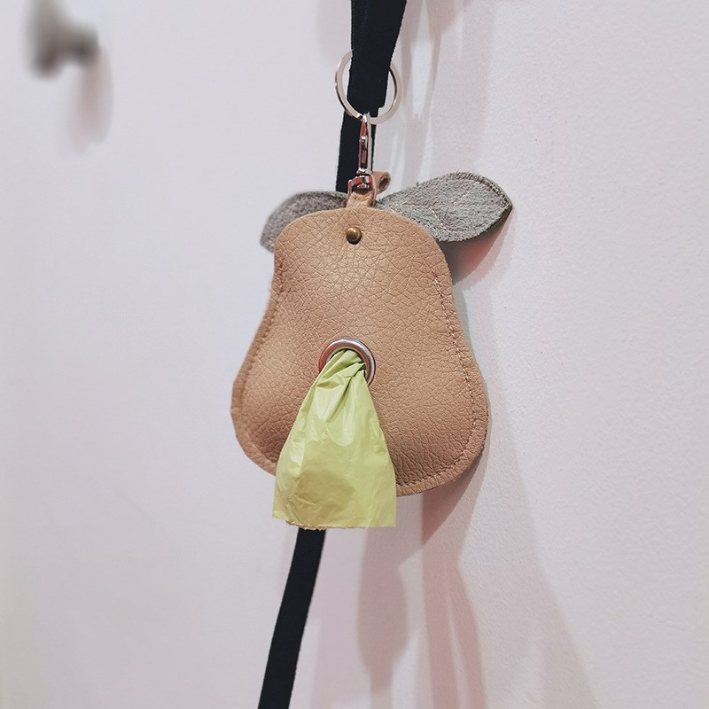 便携遛狗包时尚PU皮捡屎垃圾袋收纳分配包牵引绳挂包宠物便便袋包