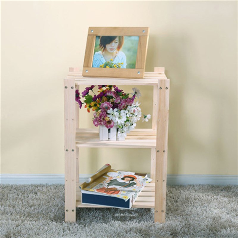 定做实木简易置物架多层储物架家用书架木架子木质层架收纳架花架