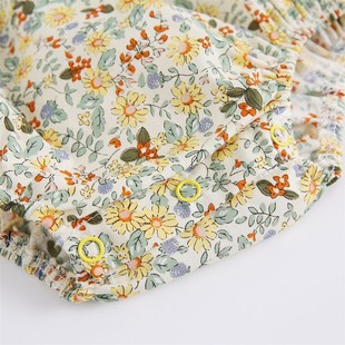 碎花宝宝连体衣娃娃领爬爬服newborn 嬰兒服装 婴儿连身衣夏款 时尚