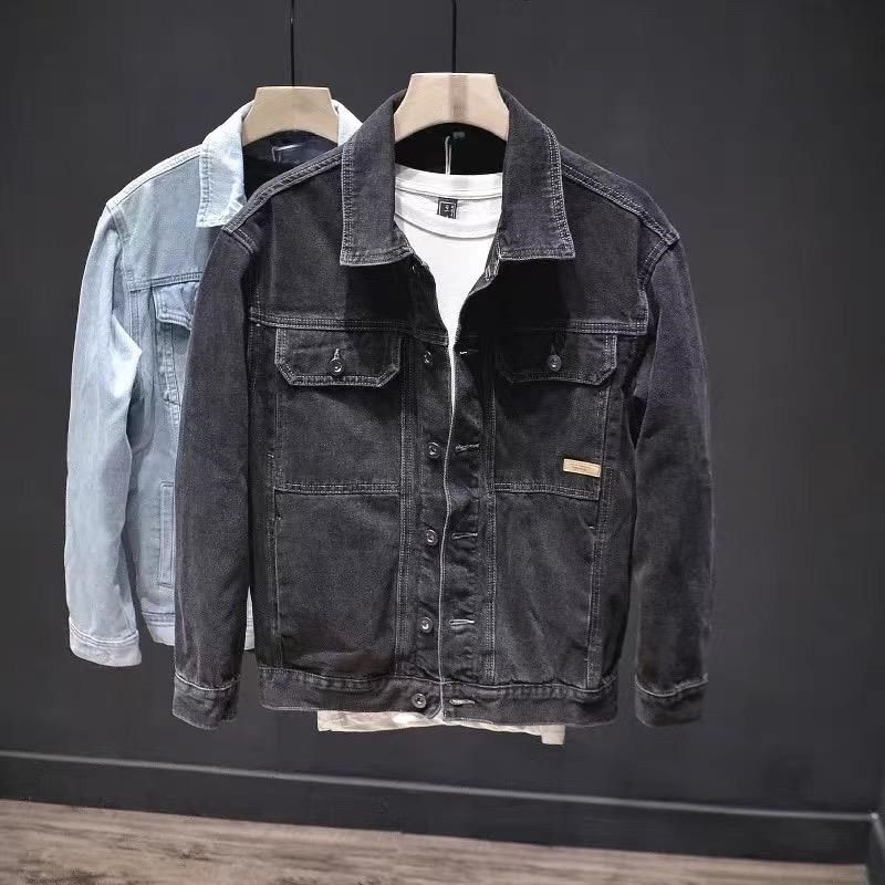 高级感加绒加厚牛仔外套男秋冬季新款大码休闲复古男士夹克潮春秋