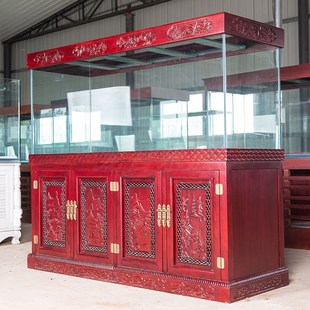 2022新款 大型生态免换水龙鱼缸家用客厅中型实木超白玻璃水族箱办