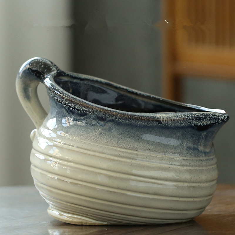 创意陶瓷花盆水培铜钱草睡莲碗莲水仙花绿植盆景绿萝大号多肉花盆