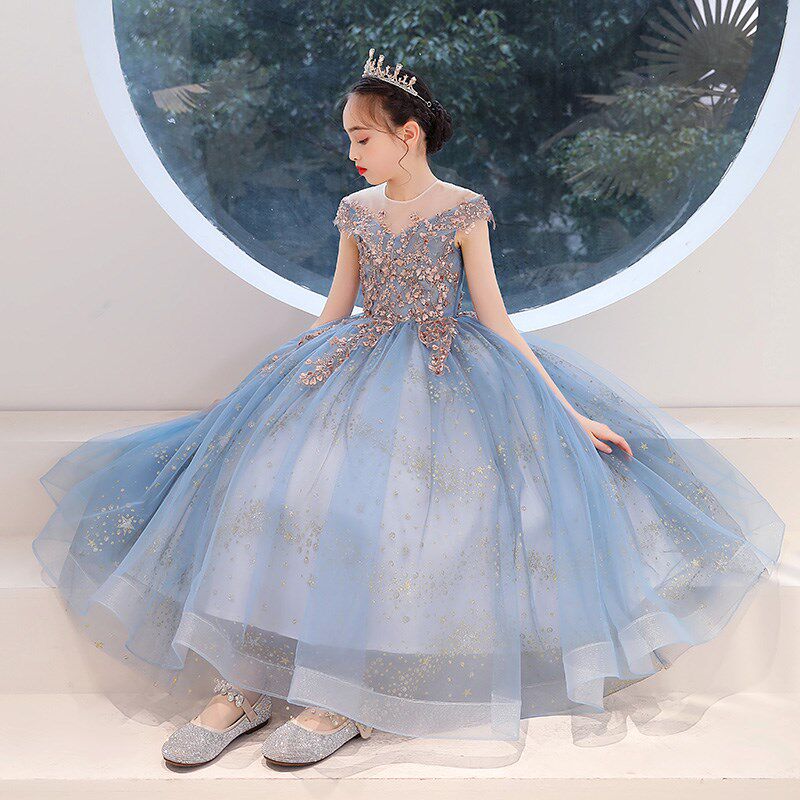 儿童晚礼服公主裙女童蓬蓬纱花童婚纱钢琴演出服小孩主持人洋气春