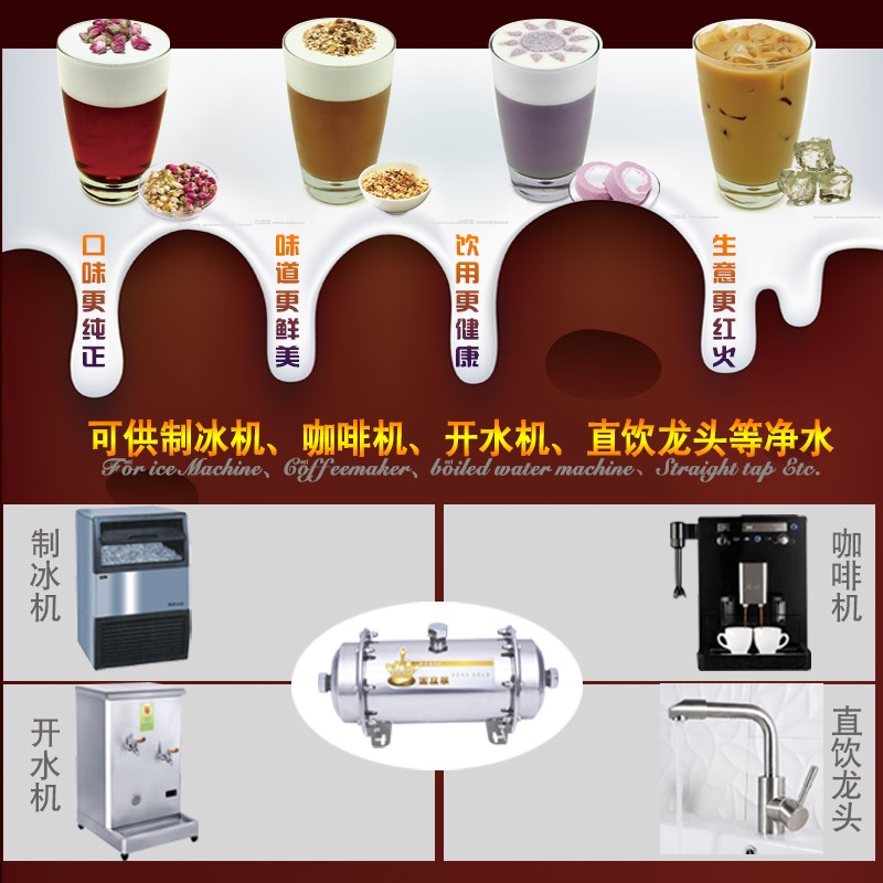 奶茶店净水器商用直饮小型自来水厨房餐厅开水机净化制冰机过滤器
