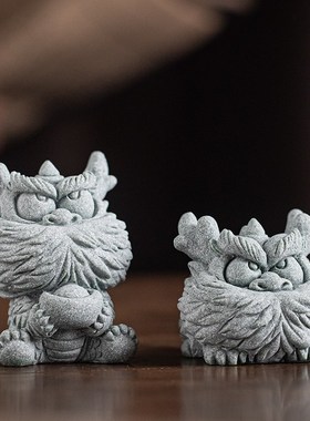 创意小神龙送宝招财茶宠摆件可爱生肖萌龙伴手礼鱼缸造景桌面装饰