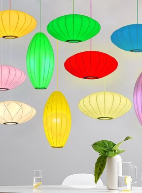 新中式吊灯中国风餐厅客厅饭店茶楼复古吊灯具火锅店手绘布艺灯笼