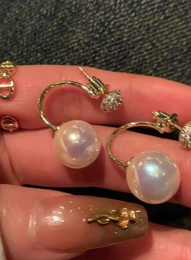 「店主超推」纯银耳钉珍珠秋冬高级感网红耳环爆款耳坠红色耳饰女