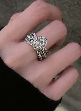 小众设计开口可调节鸽子蛋戒指女